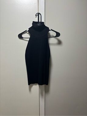 Zara Black Sleeveless Turtleneck Knit Top